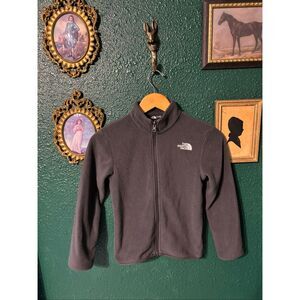 Boys North Face Gray Fleece Full Zip Jacket Sz Small